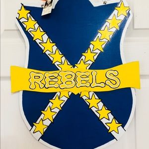 Hand Painted Wooden “Rebels” School Spirit Hanger